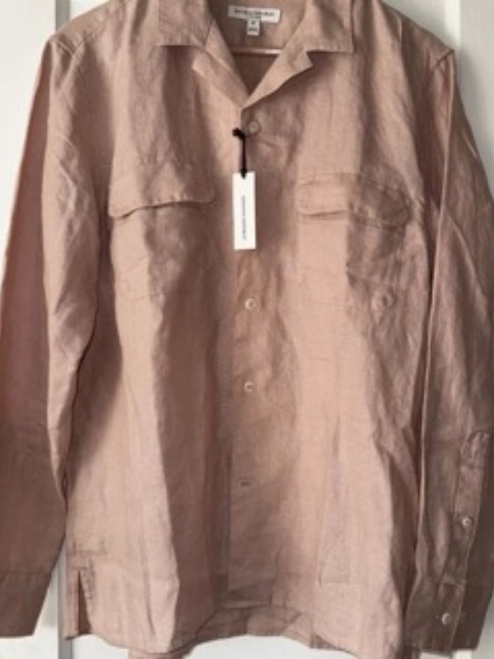 BANANA REPUBLIC. STANDARD-FIT LINEN RESORT SHIRT * SIZE MEDIUM * PINK